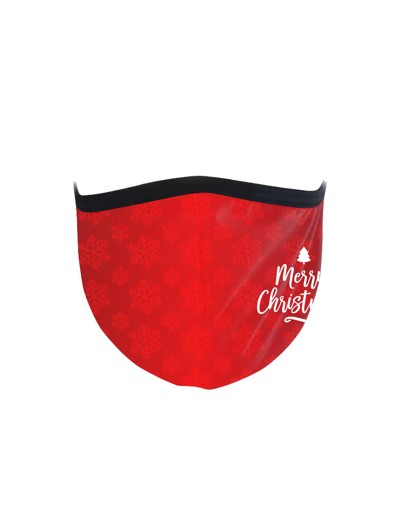 2 Mascherine stampata Rosso Christmas Edition lavabile ad uso civile