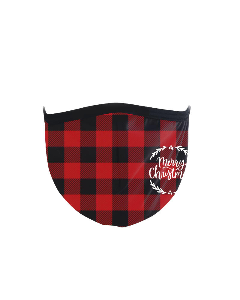 2 Mascherine  stampata Tartan Christmas Edition lavabile ad uso civile