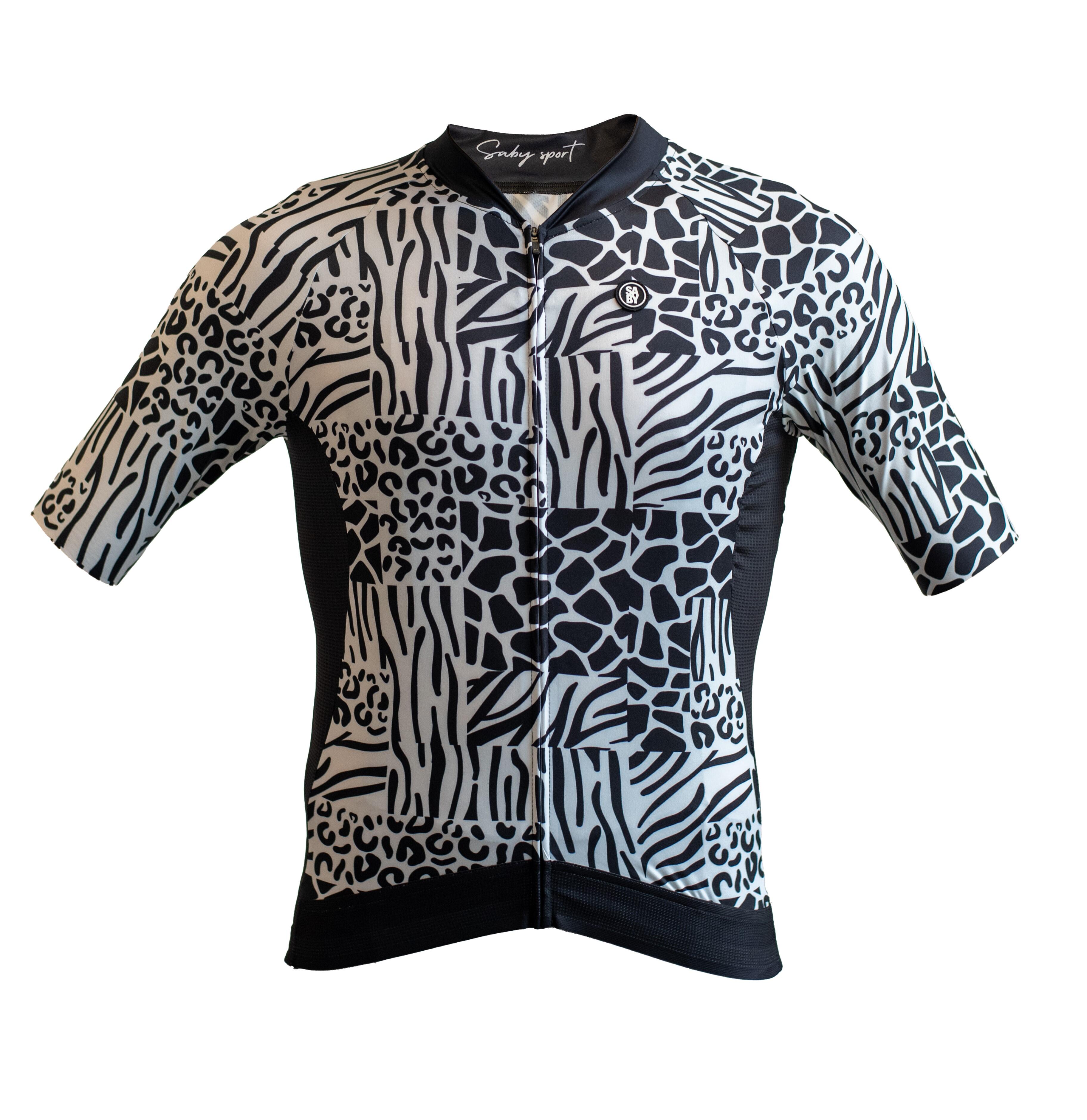 Maglia manica corta Race Animalier Black White